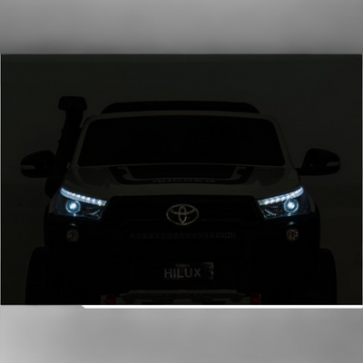 Coche Eléctrico para Niños TOYOTA HILUX Gris Metalizado 12v 4x4 c/ RUEDAS DE GOMA & ASIENTO DE PIEL