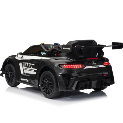 Coche Eléctrico para Niños MERCEDES GT3 Deluxe 12v Negro c/ RUEDAS DE GOMA & ASIENTO DE PIEL