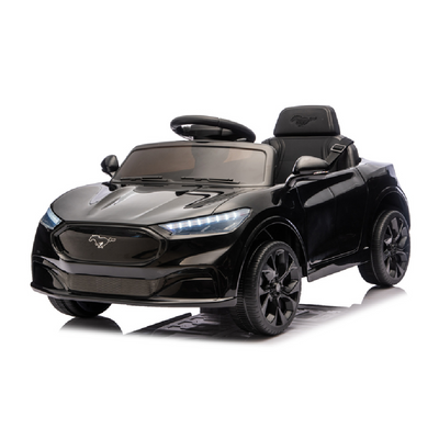 Coche Eléctrico para niño FORD MUSTANG MACH-E 24v Negro c/ RODAS DE BORRACHA & ASIENTO EN PELE