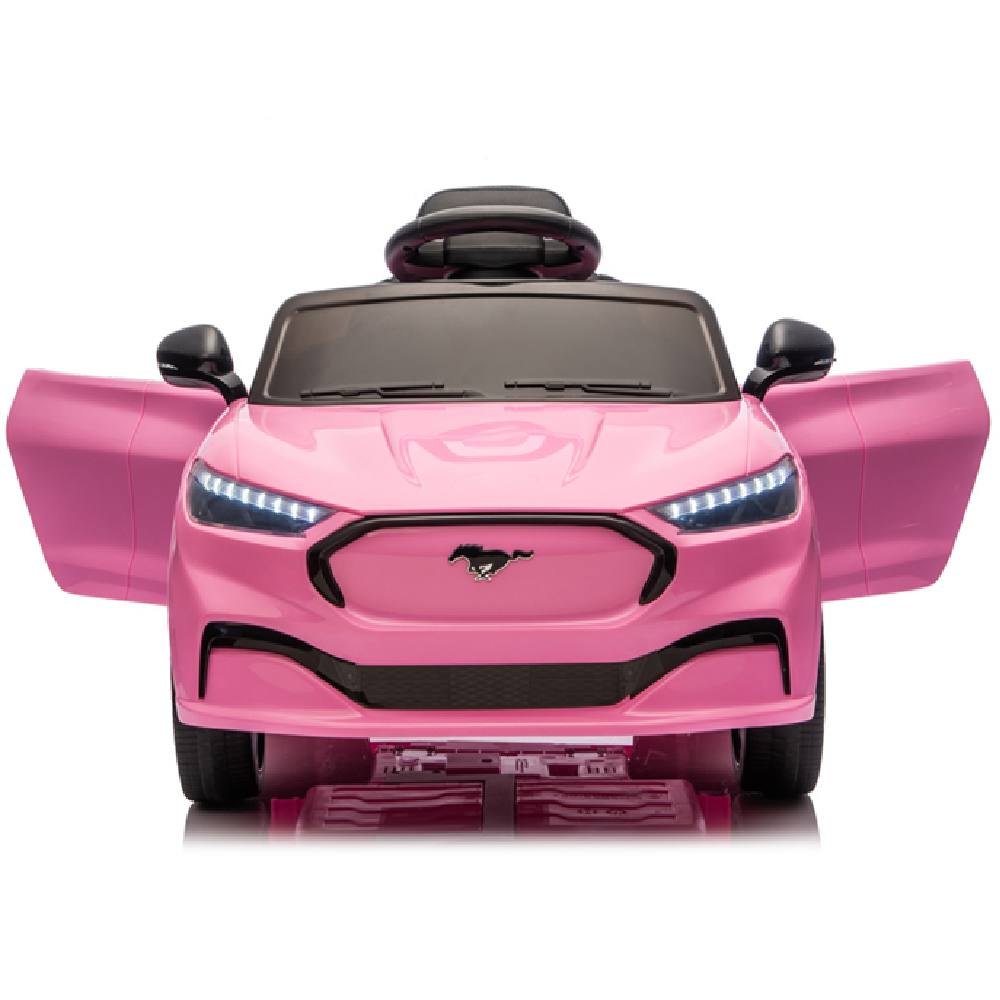 Coche Eléctrico para niño FORD MUSTANG MACH-E 24v Rosa c/ RODAS DE BORRACHA & ASIENTO EN PELE