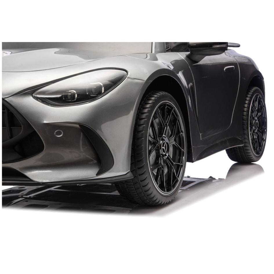 Coche Eléctrico para Niño MERCEDES GT63 24v XXL Gris Metalizado c/ MP4, RUEDAS DE GOMA & ASIENTO DE PIEL