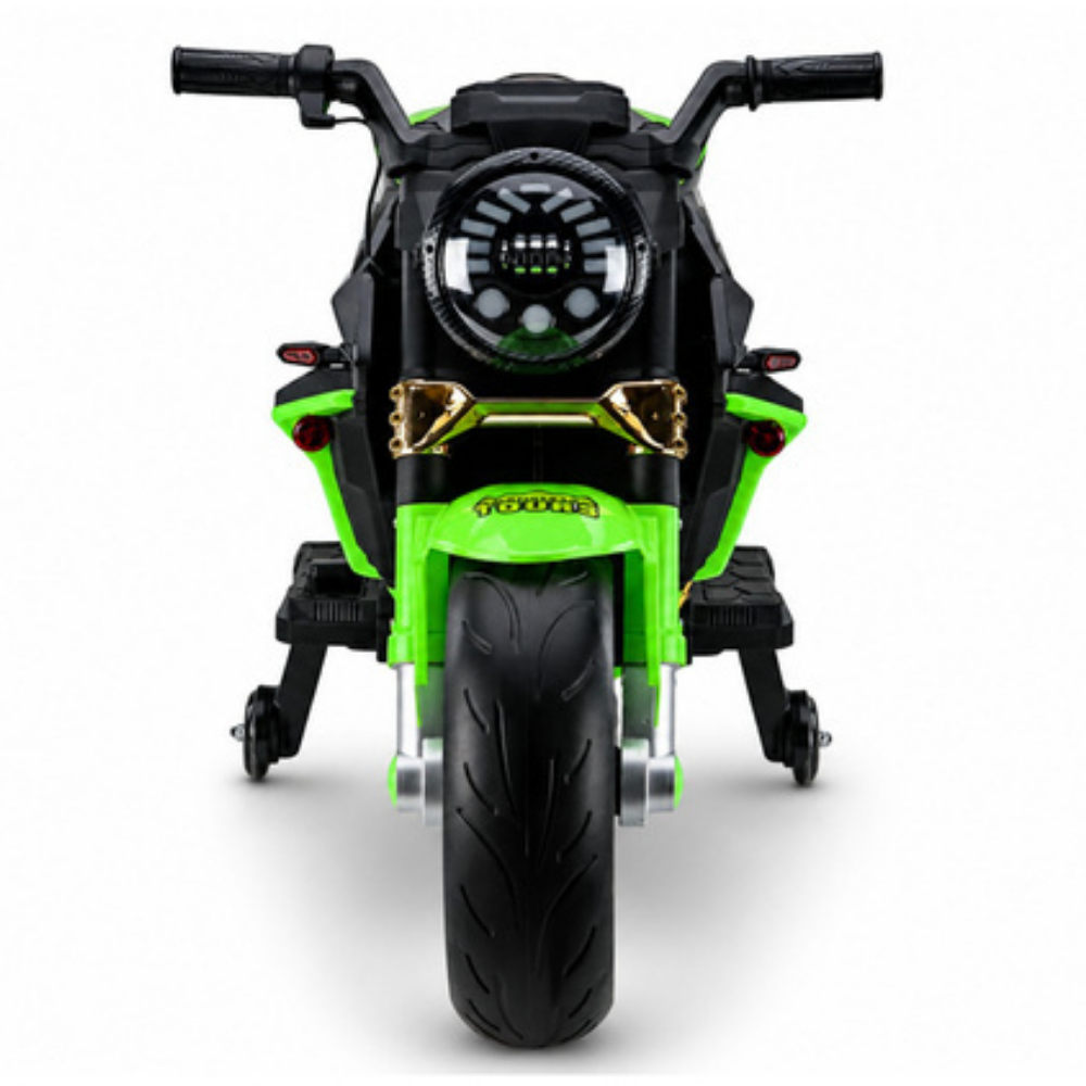 Moto Eléctrica para Niños BM Style 12v Blanca con RUEDAS DE GOMA y ASIENTO DE PIEL ECOLÓGICA