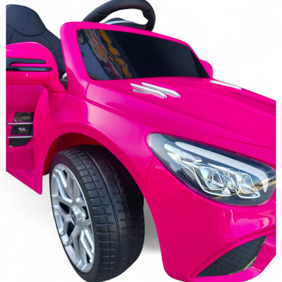 Coche Eléctrico para Niño MERCEDES SL500 12V Rosa c/ RODAS DE BORRACHA & ASIENTO EN PELE