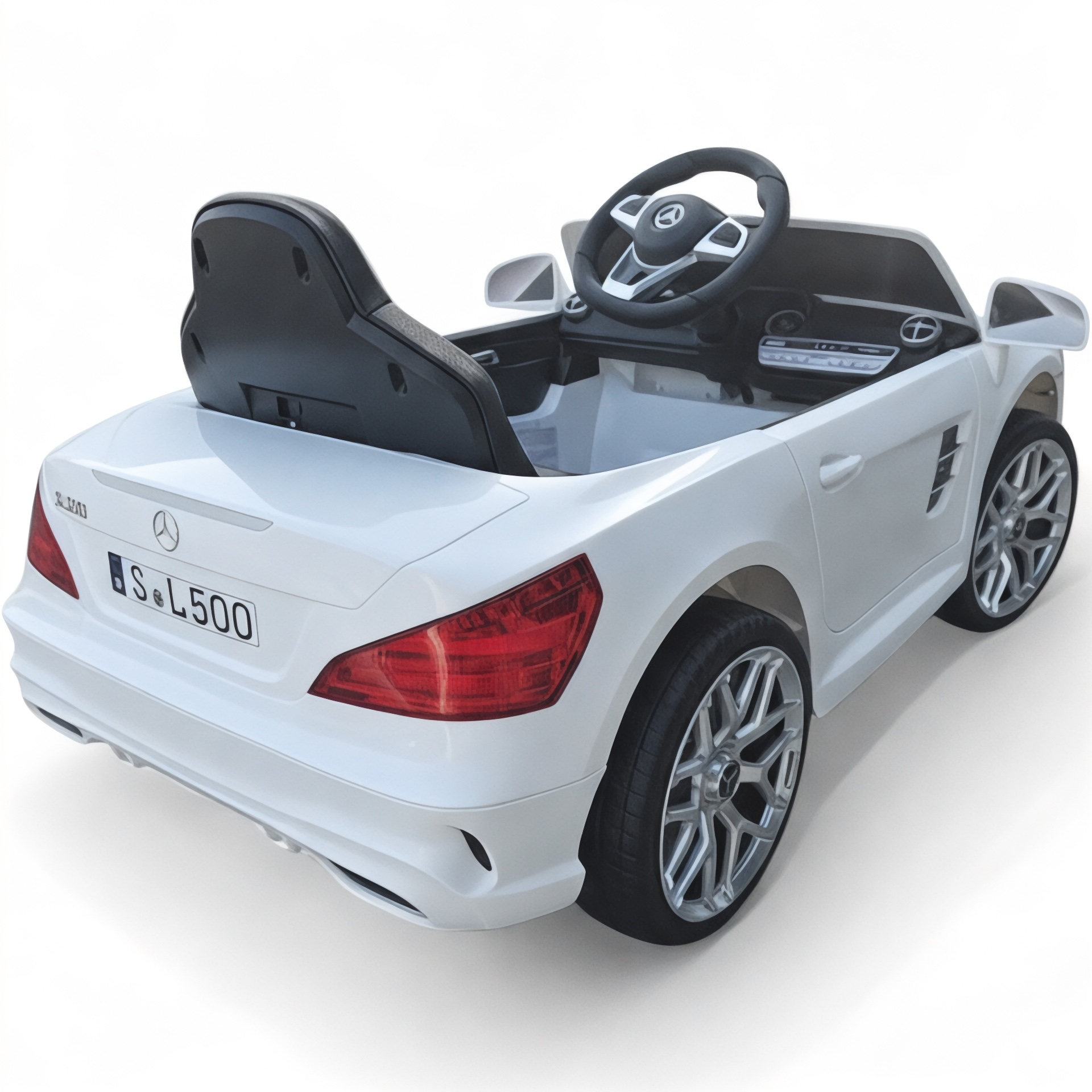 Coche Eléctrico para Niño MERCEDES SL500 12V Blanco c/ RODAS DE BORRACHA & ASIENTO EN PELE