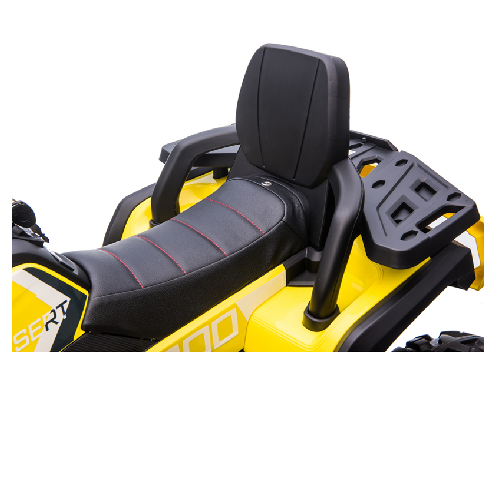 Moto Eléctrica para Niño QUAD DESERT 12V AMARILLA c/ RODAS DE BORRACHA & ASIENTO EN PELE