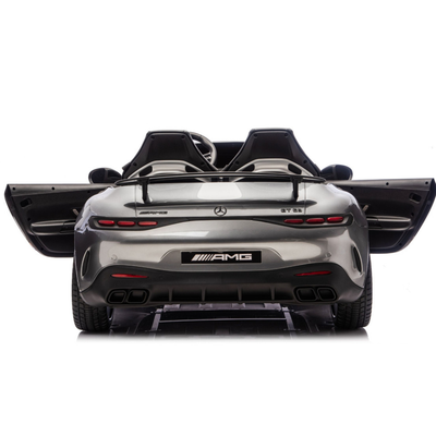 Coche Eléctrico para Niño MERCEDES GT63 24v XXL Gris Metalizado c/ MP4, RUEDAS DE GOMA & ASIENTO DE PIEL