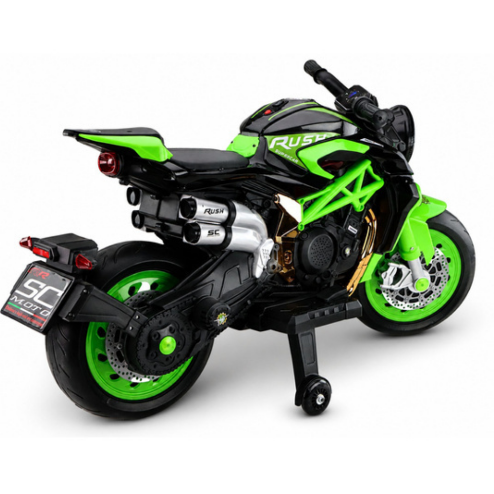 Moto Eléctrica para Niños BM Style 12v Blanca con RUEDAS DE GOMA y ASIENTO DE PIEL ECOLÓGICA