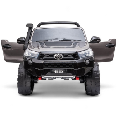 Coche Eléctrico para Niños TOYOTA HILUX Gris Metalizado 12v 4x4 c/ RUEDAS DE GOMA & ASIENTO DE PIEL