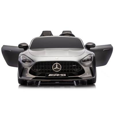Coche Eléctrico para Niño MERCEDES GT63 24v XXL Gris Metalizado c/ MP4, RUEDAS DE GOMA & ASIENTO DE PIEL