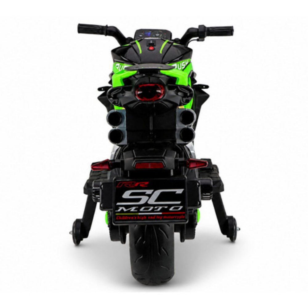 Moto Eléctrica para Niños BM Style 12v Blanca con RUEDAS DE GOMA y ASIENTO DE PIEL ECOLÓGICA