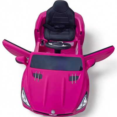 Coche Eléctrico para Niño MERCEDES SL500 12V Rosa c/ RODAS DE BORRACHA & ASIENTO EN PELE
