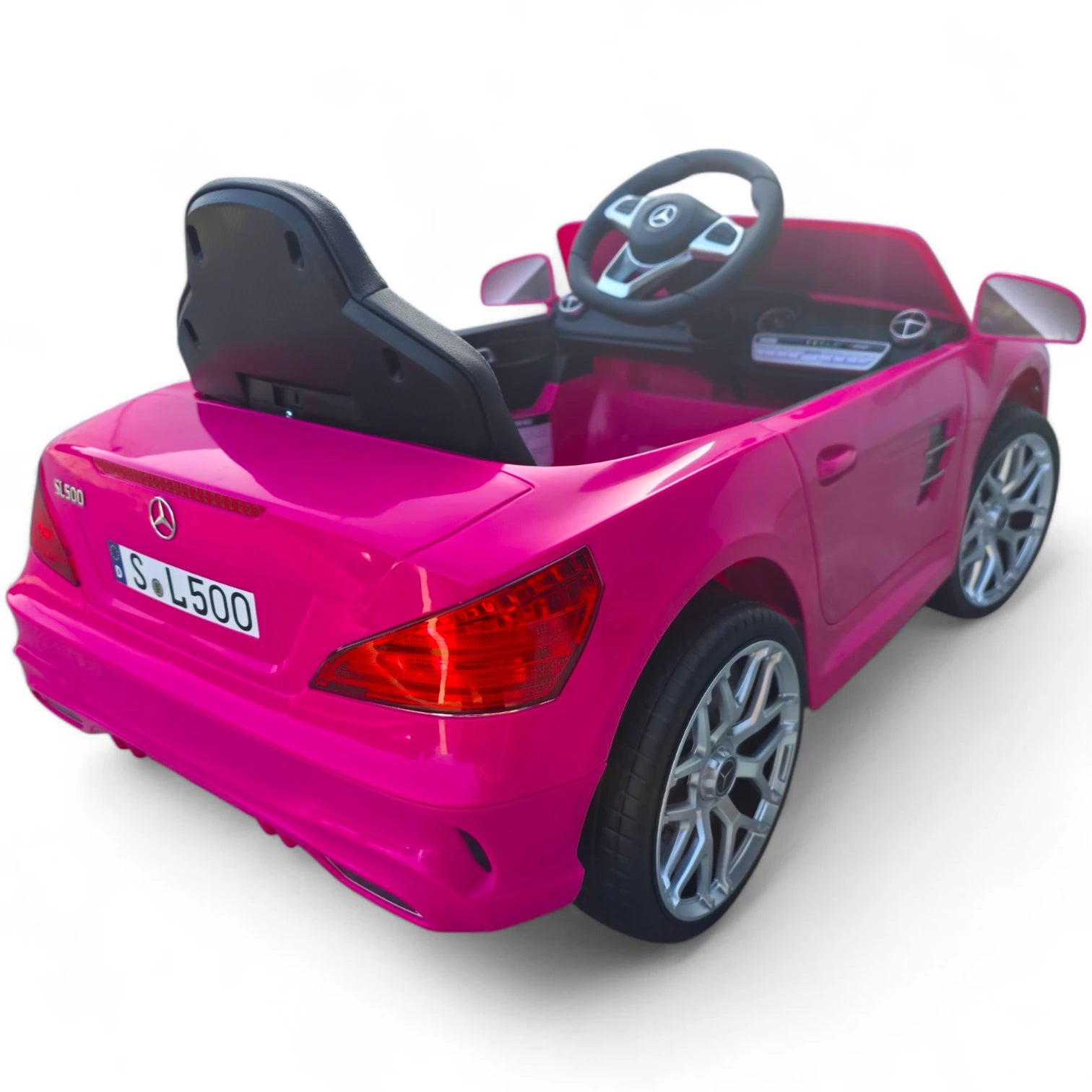 Coche Eléctrico para Niño MERCEDES SL500 12V Rosa c/ RODAS DE BORRACHA & ASIENTO EN PELE