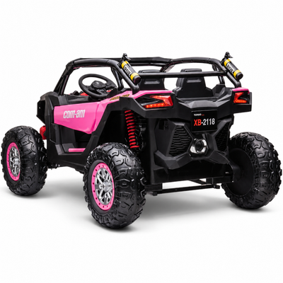Carro Elétrico para Criança BUGGY EXTREME 24v Rosa c/ RODAS DE BORRACHA & ASSENTO EM PELE