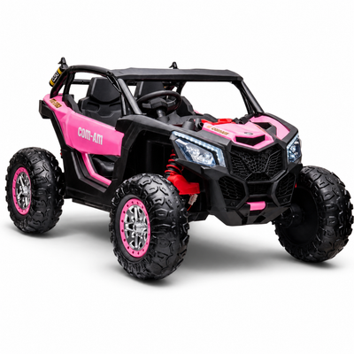 Carro Elétrico para Criança BUGGY EXTREME 24v Rosa c/ RODAS DE BORRACHA & ASSENTO EM PELE