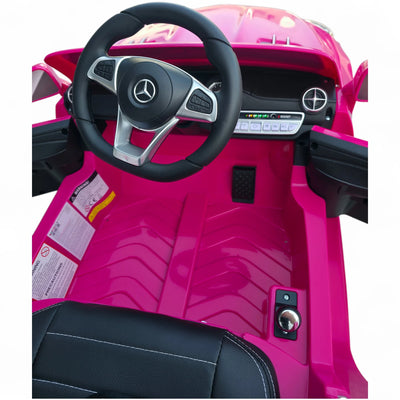 Coche Eléctrico para Niño MERCEDES SL500 12V Rosa c/ RODAS DE BORRACHA & ASIENTO EN PELE