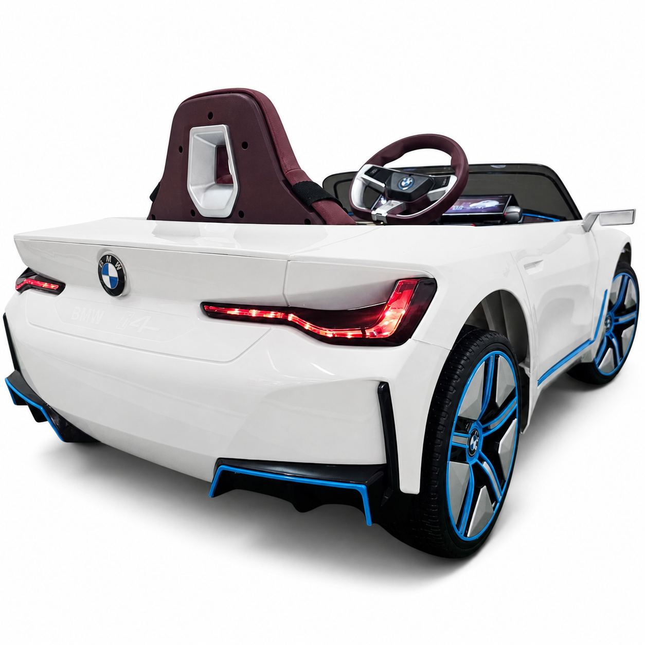  Coche Eléctrico para Niños BMW I4 12v BATERÍA DE LITIO Blanco c/ RUEDAS DE GOMA & ASIENTO DE PIEL