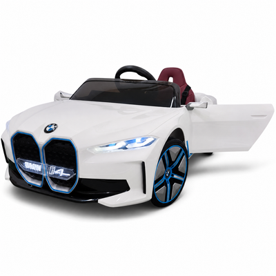  Coche Eléctrico para Niños BMW I4 12v BATERÍA DE LITIO Blanco c/ RUEDAS DE GOMA & ASIENTO DE PIEL