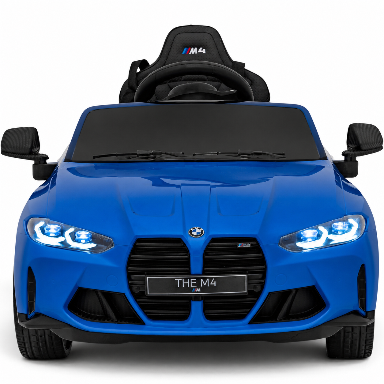 Coche Eléctrico para Niños BMW M4 12v Azul BATERÍA DE LITIO con RUEDAS DE GOMA y ASIENTO DE PIEL