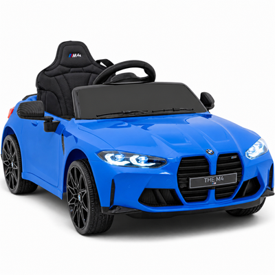 Coche Eléctrico para Niños BMW M4 12v Azul BATERÍA DE LITIO con RUEDAS DE GOMA y ASIENTO DE PIEL