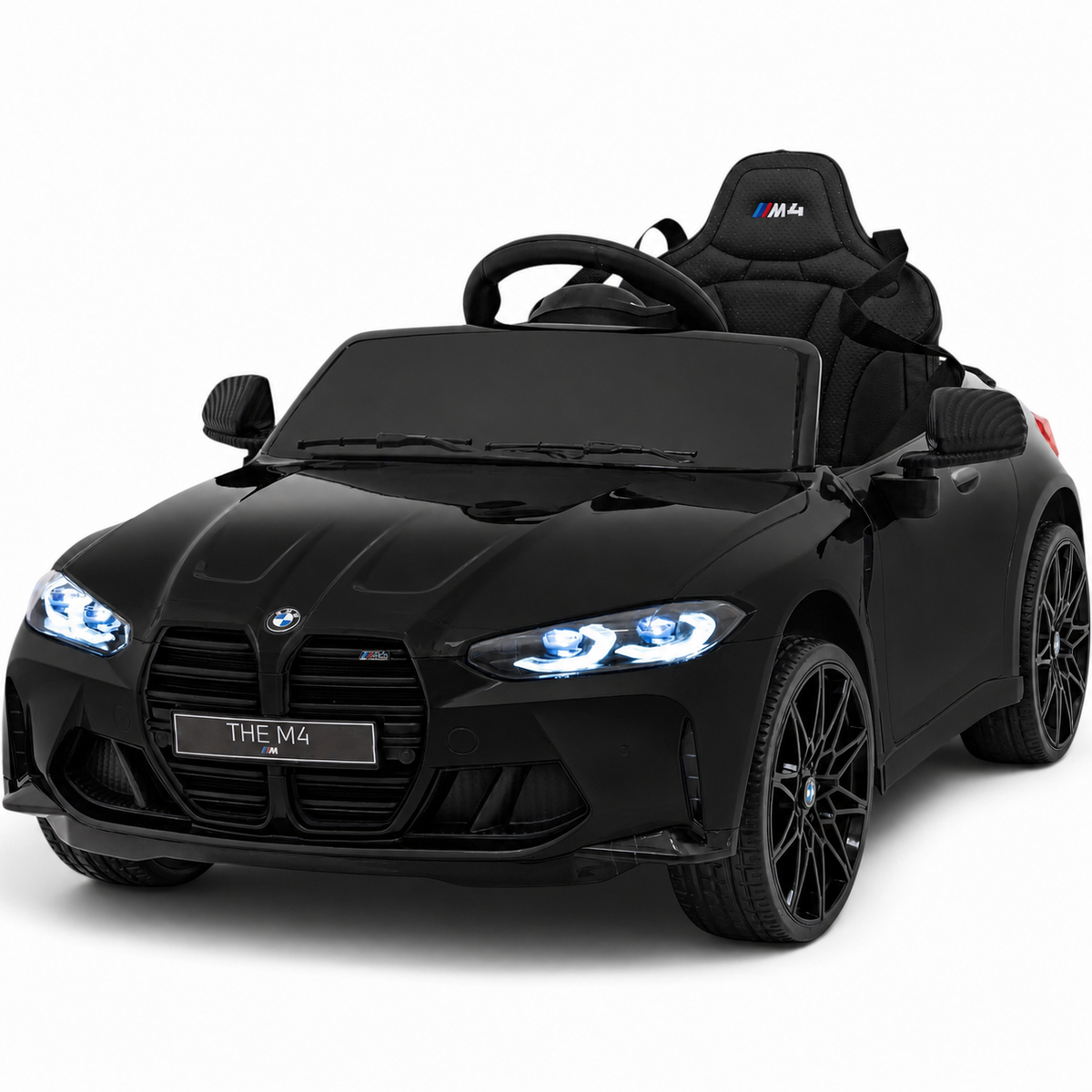 Coche Eléctrico para Niños BMW M4 12v Negro BATERÍA DE LITIO con RUEDAS DE GOMA y ASIENTO DE PIEL