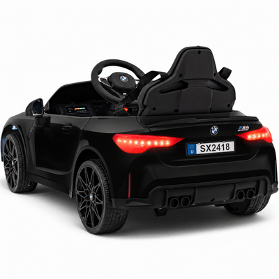 Coche Eléctrico para Niños BMW M4 12v Negro BATERÍA DE LITIO con RUEDAS DE GOMA y ASIENTO DE PIEL