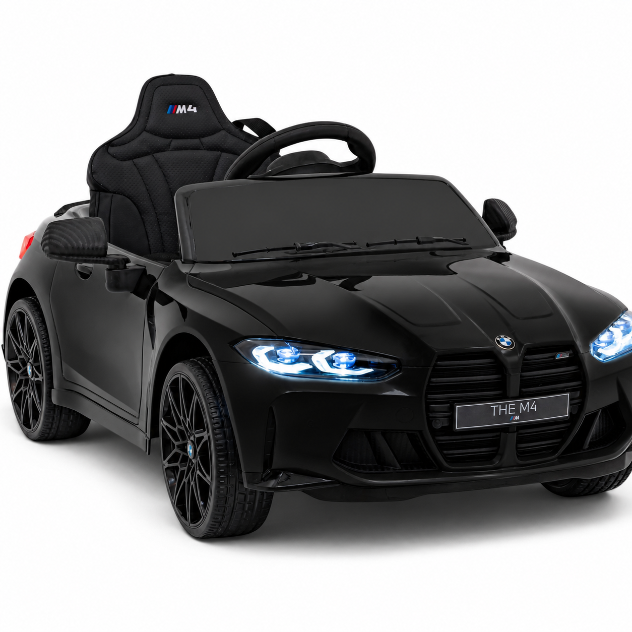 Coche Eléctrico para Niños BMW M4 12v Negro BATERÍA DE LITIO con RUEDAS DE GOMA y ASIENTO DE PIEL