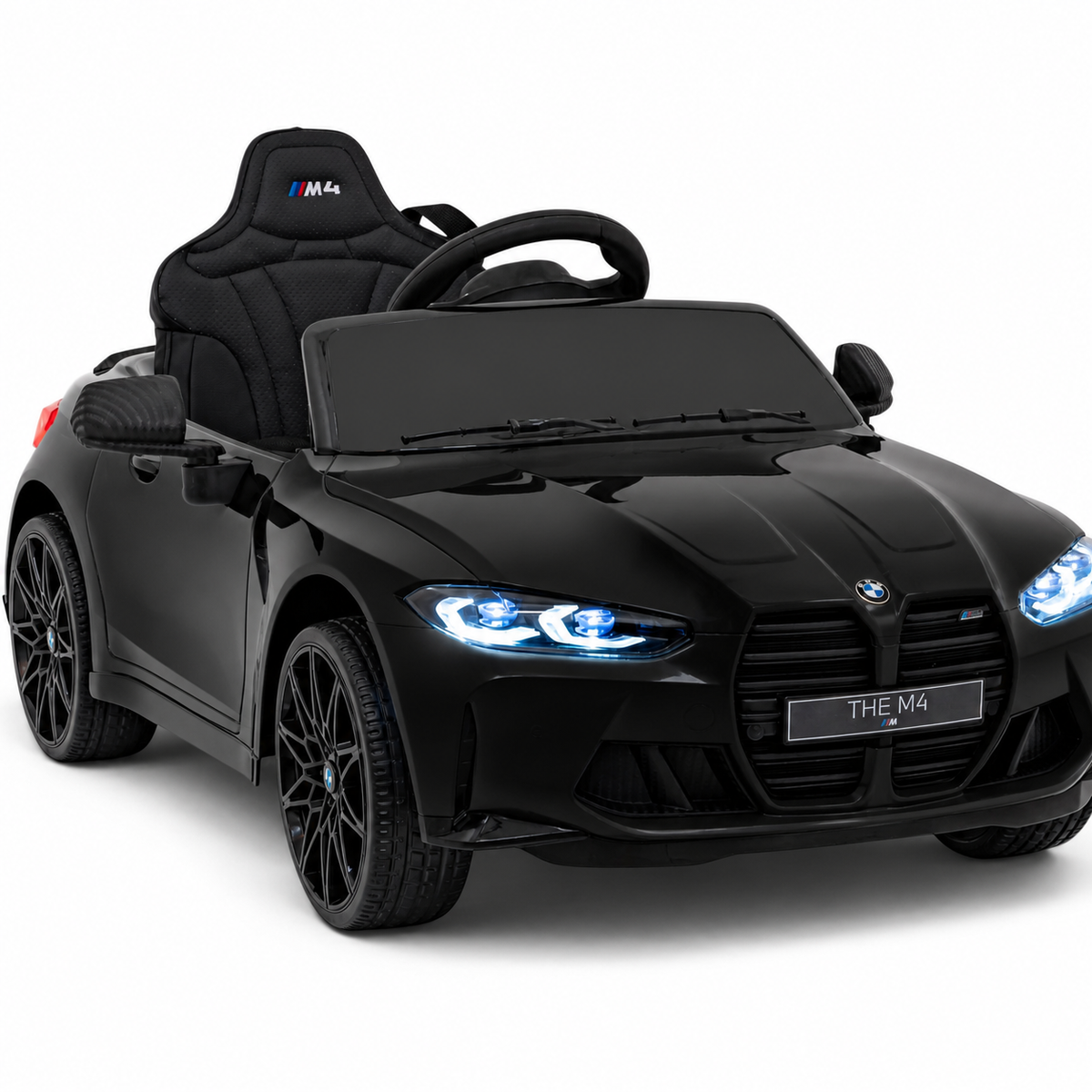 Coche Eléctrico para Niños BMW M4 12v Negro BATERÍA DE LITIO con RUEDAS DE GOMA y ASIENTO DE PIEL