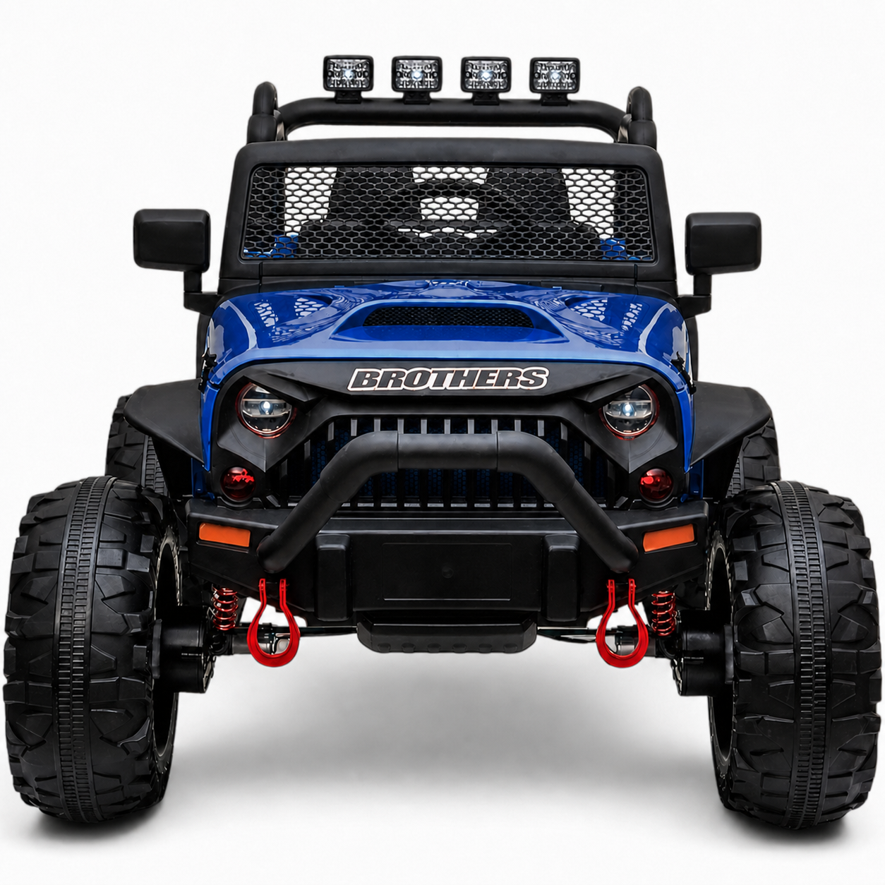 Carro Elétrico para Criança Jipe BROTHERS 24v Azul Metalizado c/ RODAS DE BORRACHA & ASSENTO EM PELE