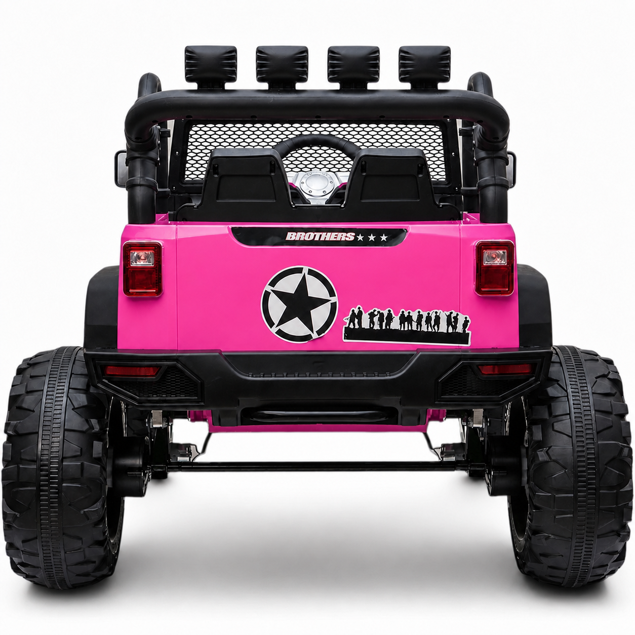Carro Elétrico para Criança Jipe BROTHERS 24v Rosa c/ RODAS DE BORRACHA & ASSENTO EM PELE