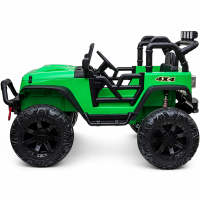 Carro Elétrico para Criança Jipe BROTHERS 24v Verde c/ RODAS DE BORRACHA & ASSENTO EM PELE