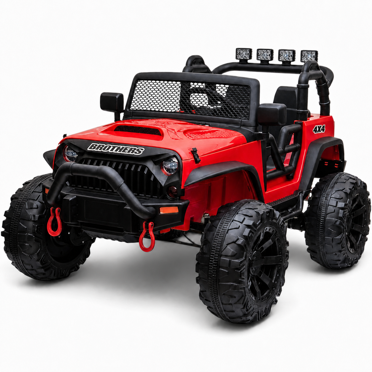 Coche Eléctrico para Niños Jipe BROTHERS 24v Rojo con RUEDAS DE GOMA y ASIENTO DE PIEL