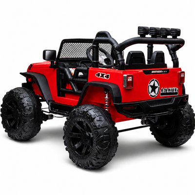 Coche Eléctrico para Niños Jipe BROTHERS 24v Rojo con RUEDAS DE GOMA y ASIENTO DE PIEL
