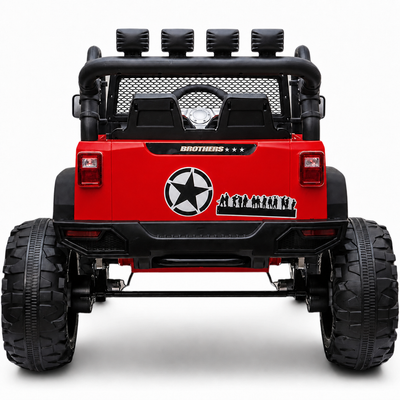 Coche Eléctrico para Niños Jipe BROTHERS 24v Rojo con RUEDAS DE GOMA y ASIENTO DE PIEL