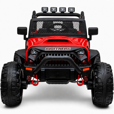Coche Eléctrico para Niños Jipe BROTHERS 24v Rojo con RUEDAS DE GOMA y ASIENTO DE PIEL