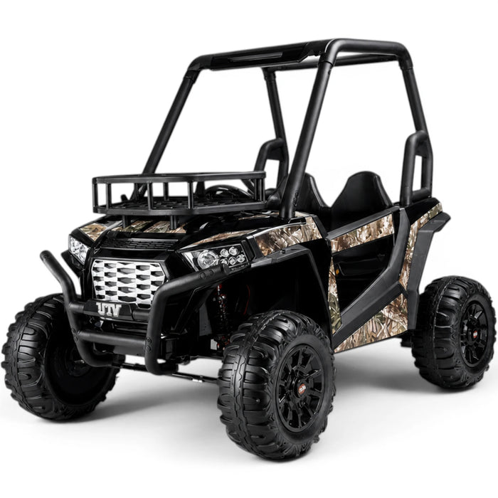 Coche Eléctrico para Niños BUGGY SUPER MONSTER 24v Negro con RUEDAS DE GOMA y ASIENTO DE PIEL ECOLÓGICA