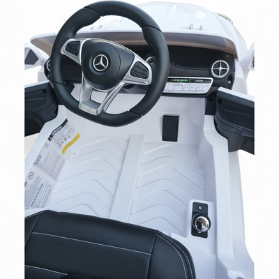 Coche Eléctrico para Niño MERCEDES SL500 12V Blanco c/ RODAS DE BORRACHA & ASIENTO EN PELE