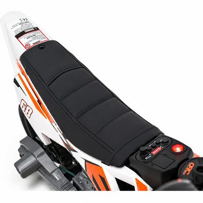 Moto Eléctrica para Niños estilo CROSS 12v Naranja c/ RUEDAS DE GOMA & ASIENTO DE PIEL