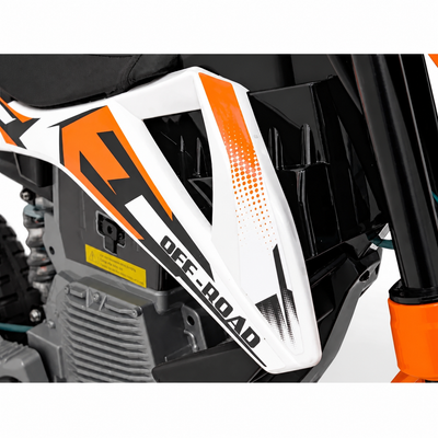 Moto Eléctrica para Niños estilo CROSS 12v Naranja c/ RUEDAS DE GOMA & ASIENTO DE PIEL