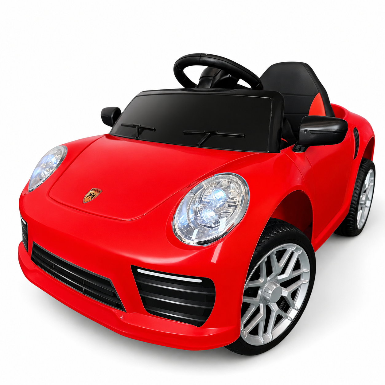 Coche Eléctrico para Niños FUNDRIVE 12v Rojo c/ RUEDAS DE GOMA & ASIENTO DE PIEL