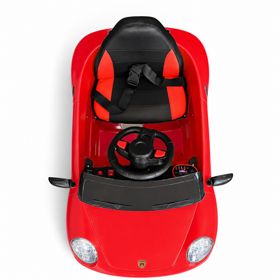 Coche Eléctrico para Niños FUNDRIVE 12v Rojo c/ RUEDAS DE GOMA & ASIENTO DE PIEL