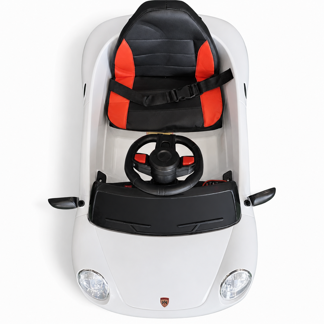 Coche Eléctrico para Niños FUNDRIVE 12v Blanco c/ RUEDAS DE GOMA & ASIENTO DE PIEL