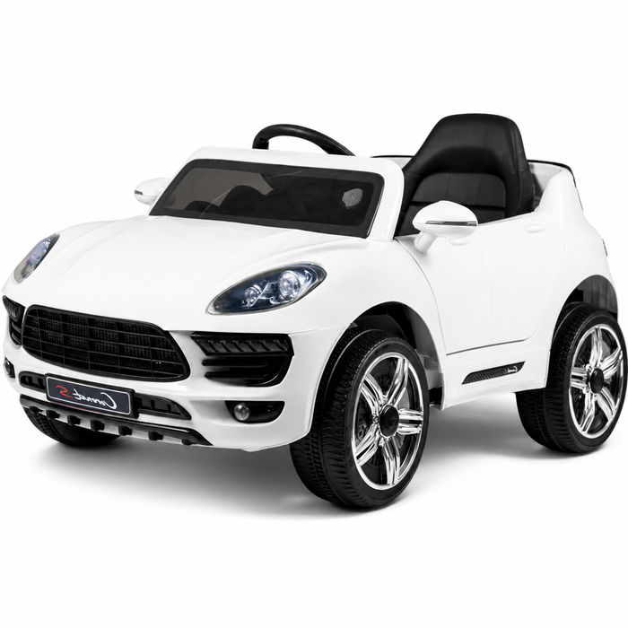 Coche Eléctrico para Niños CORONET-S 12v Blanco c/ RUEDAS DE GOMA & ASIENTO DE PIEL ECOLÓGICA