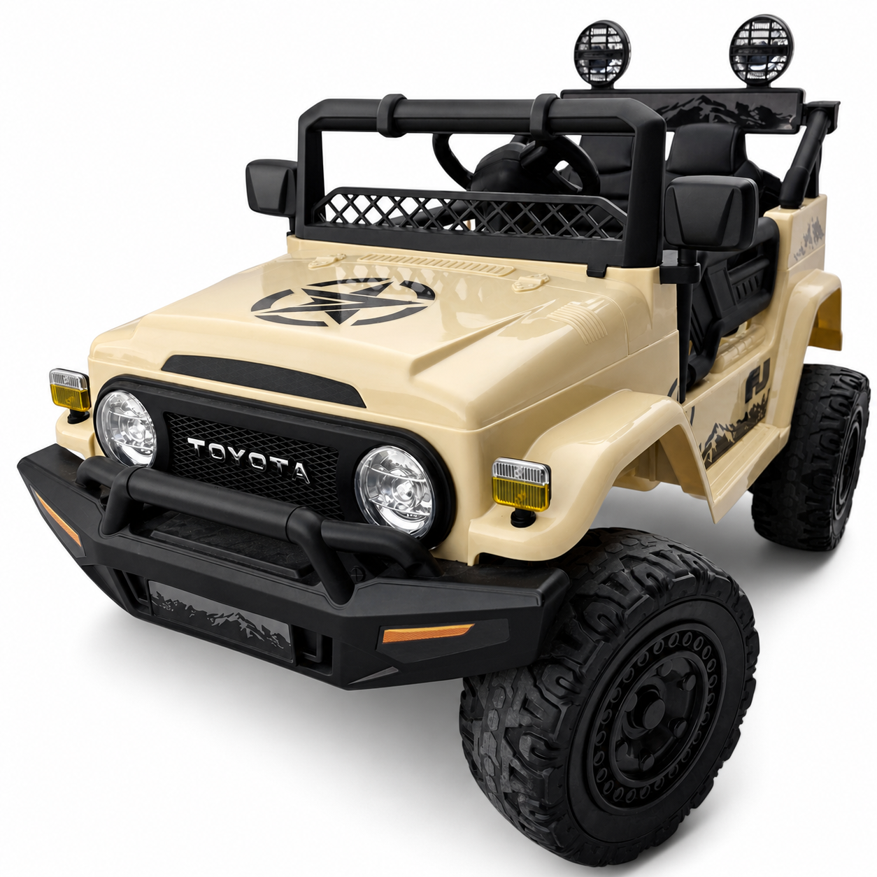Coche Eléctrico para Niños TOYOTA FJ CRUISER 12v 4X4 Camel c/ RUEDAS DE GOMA & ASIENTO DE PIEL
