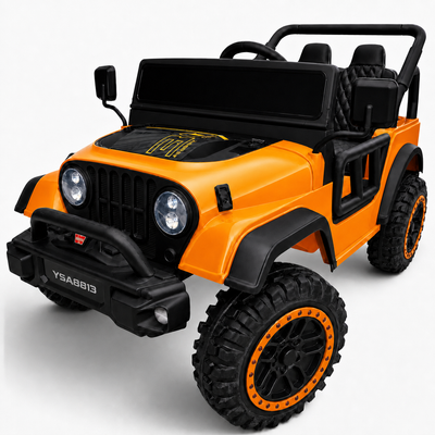 Carro Elétrico para Criança FJ LAND 24v Laranja c/ RODAS DE BORRACHA & ASSENTO EM PELE