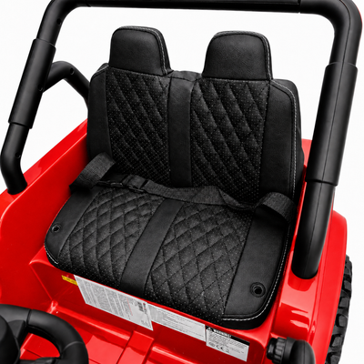 Carro Elétrico para Criança FJ LAND 24v Vermelho c/ RODAS DE BORRACHA & ASSENTO EM PELE