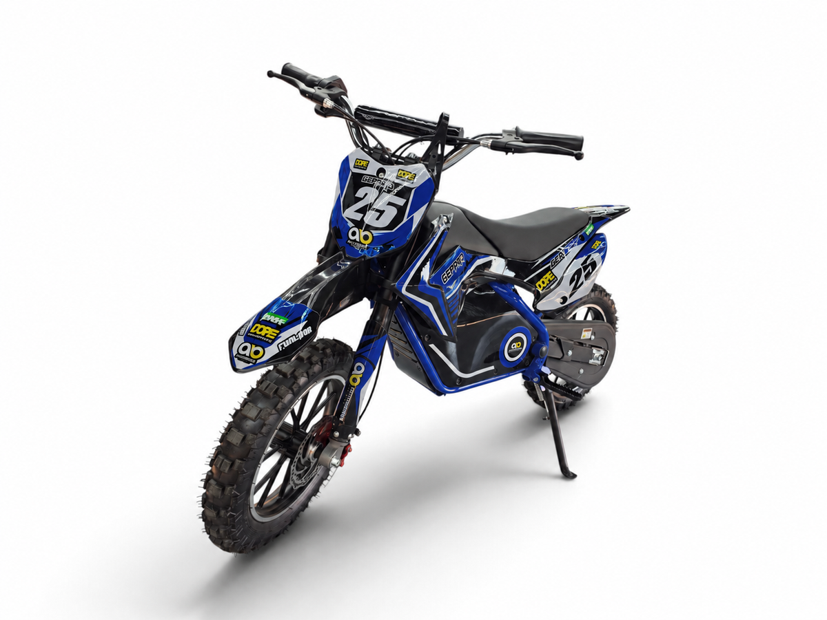 Mota Elétrica para Criança CROSS GEPARD 500W 36v Azul c/ TRAVÕES DE DISCO & SUSPENSÃO