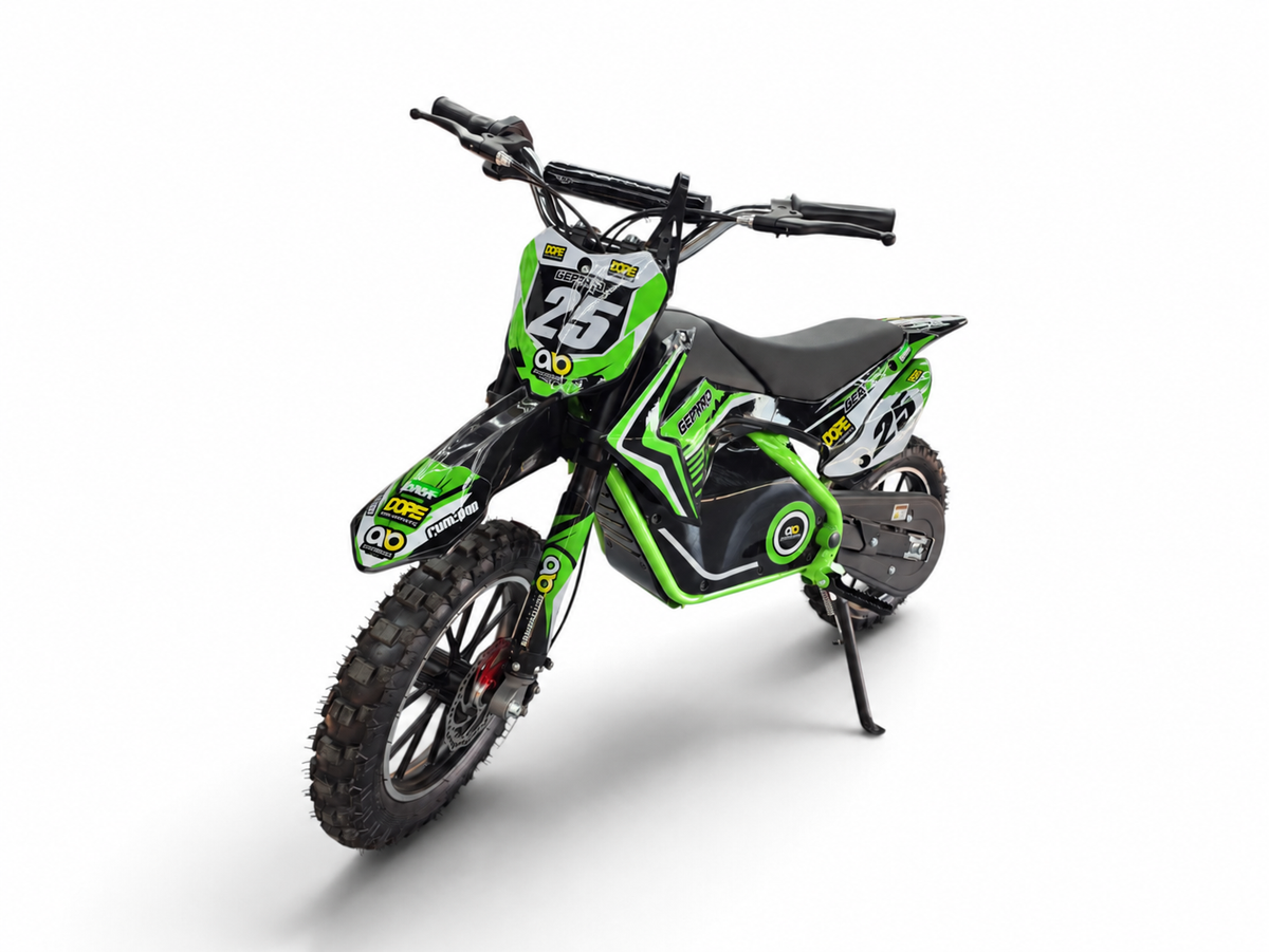 Mota Elétrica para Criança CROSS GEPARD 500W 36v Verde c/ TRAVÕES DE DISCO & SUSPENSÃO