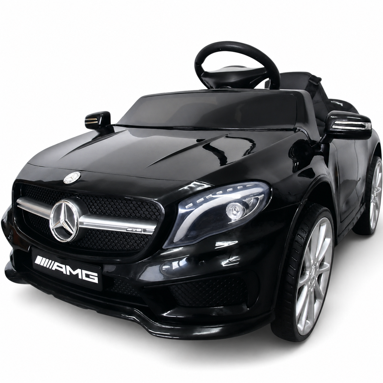 Carro Elétrico para Criança MERCEDES GLA45 12V Preto c/ RODAS DE BORRACHA E ASSENTO EM PELE