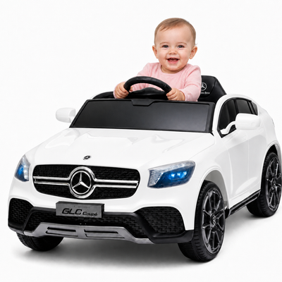 Coche Eléctrico para Niños MERCEDES GLC coupé BATERÍA DE LITIO 12v 4x4 Blanco c/ RUEDAS DE GOMA & ASIENTO DE PIEL