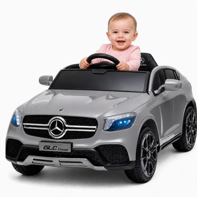 Coche Eléctrico para Niños MERCEDES GLC coupé BATERÍA DE LITIO 12v 4x4 Gris c/ RUEDAS DE GOMA & ASIENTO DE PIEL